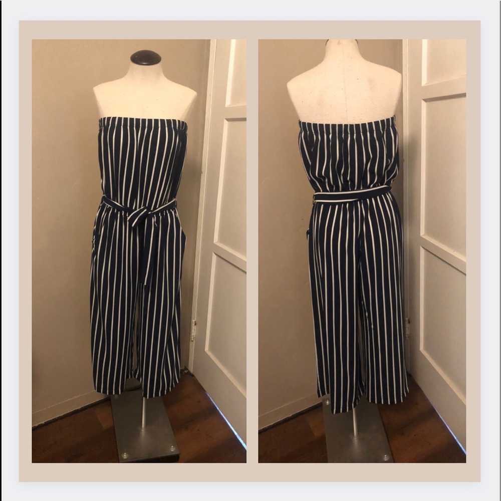 Ambiance Strapless Striped Jumpsuit